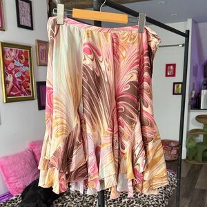 Lafayette 148 ruffle Swirl Pattern Skirt